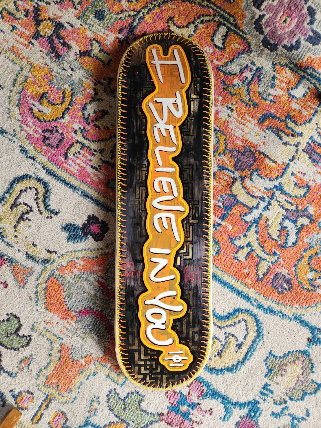ibenkind orange i believe in you board