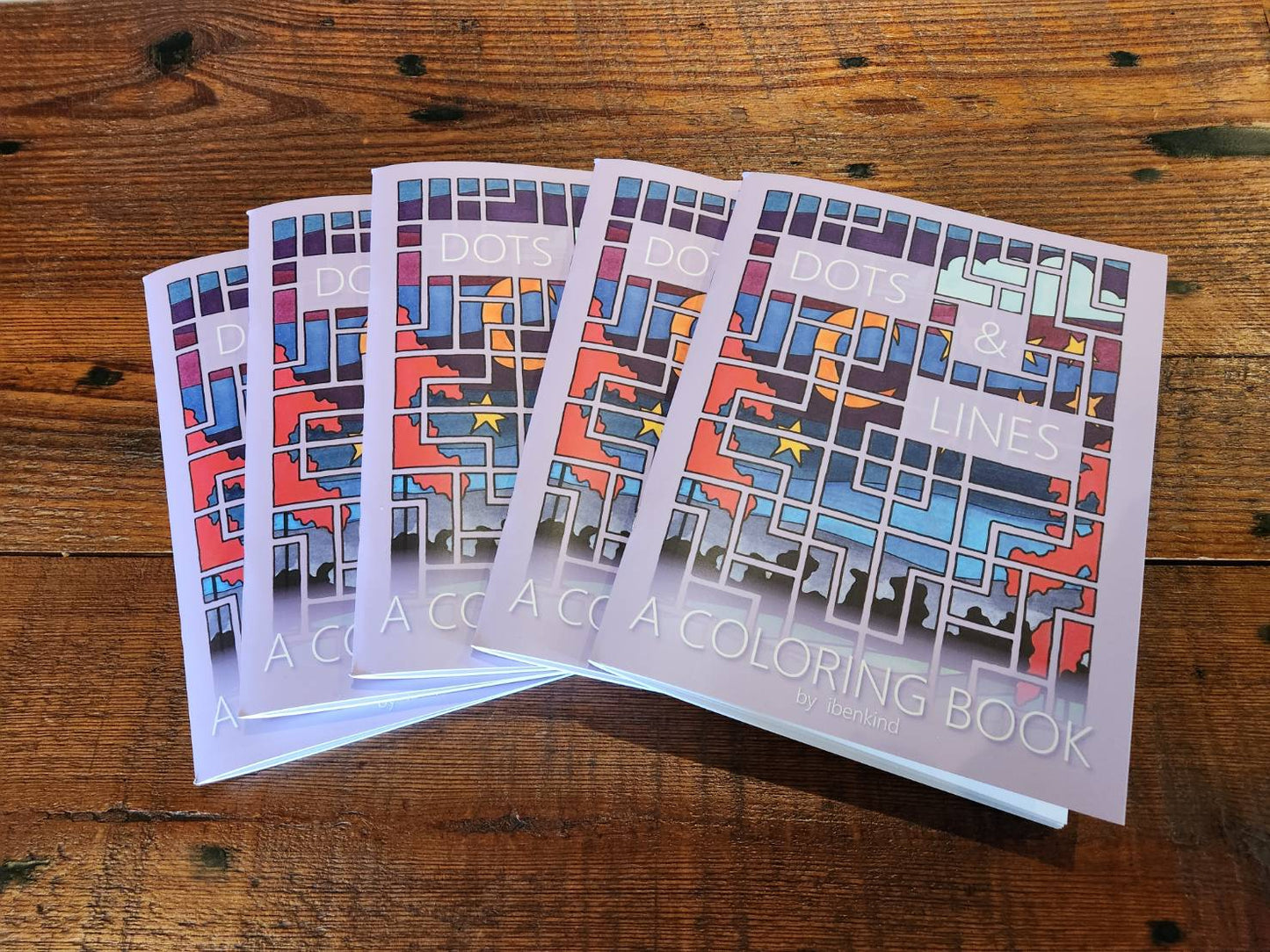 dots & lines - a coloring book - pack of 5