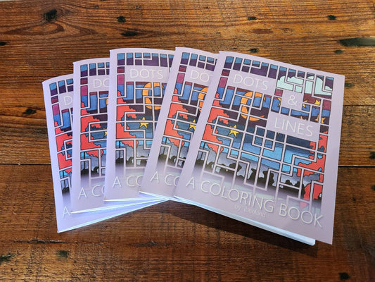 dots & lines - a coloring book - pack of 5