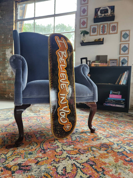 ibenkind orange i believe in you board