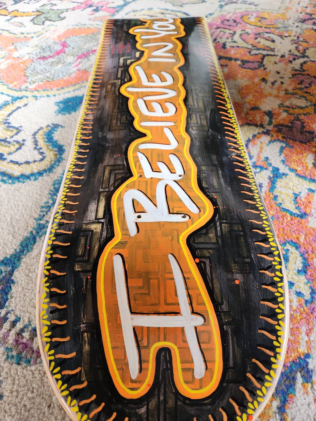 ibenkind orange i believe in you board